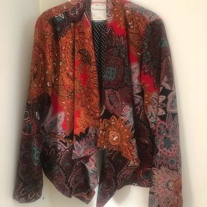 Drapey Floral Mix-Print Blazer Jacket
